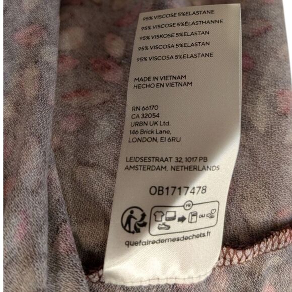 Free People Shayla Wrap Midi Dress Brown Chocolate Combo Women's L NWT - Picture 11 of 11